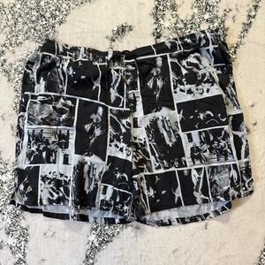 B.P. Shorts Mens Size 2XL Black White Undercover Rodeo Smock 100% Rayon